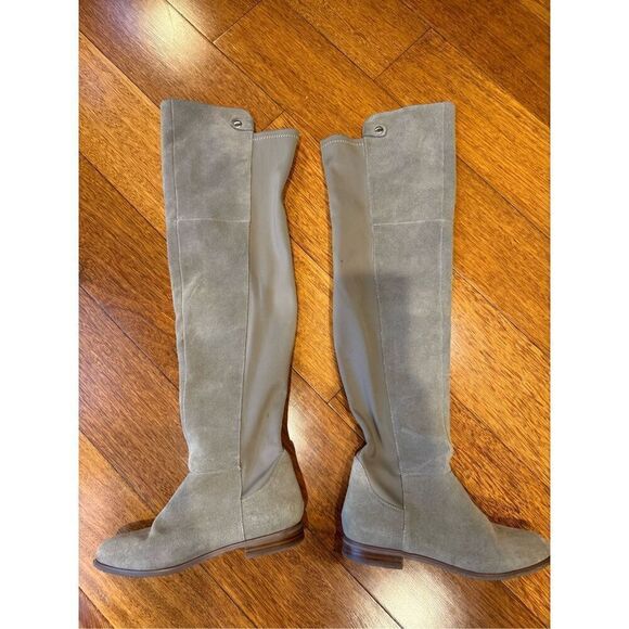 Chinese Laundry Shoes - CHINESE LAUNDRY Robin Suede/Nylon Two-Tone Grey Over The Knee Boots Sz 6